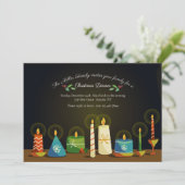 Vakantie kaarsen uitnodiging (Staand voorkant)