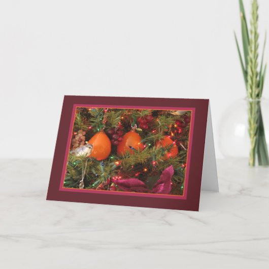 Vakantie Kaart: Drie Persimmons Feestdagen Kaart (Voorkant)