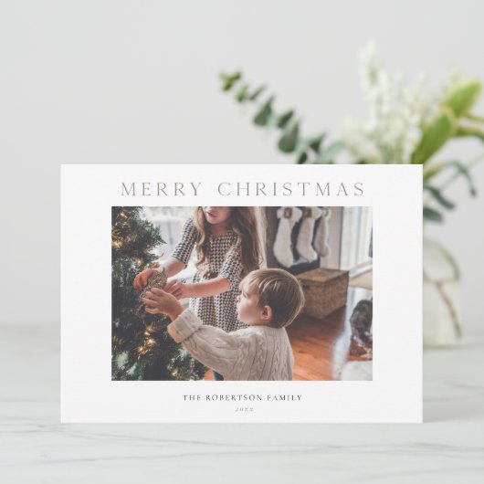 Vakantie Kaart Foto met Winterlandschap (Staand voorkant)