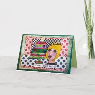 Vakantie kaart-i zoals uw ballen feestdagen kaart