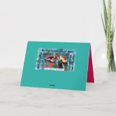 Vakantie kaart- Ik vind me goed opgehangen Feestdagen Kaart (Achterkant)