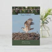 Vakantie Kaart met een visarend in het nest (Staand voorkant)