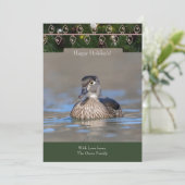 Vakantie Kaart met een Wood Duck (Staand voorkant)