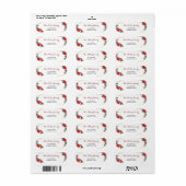 Vakantie Kaart Poinsettia retouradres Etiket (Full Sheet)