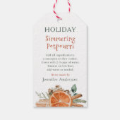 Vakantie kachel Simmering Potpourri Gift Label Cadeaulabel (Achterkant)