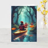 Vakantie Kajak Crew – Christmas Adventure Kaart (Gele Bloem)