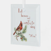 Vakantie Kardinaal Inspirerend Personaliseer vakan Glas Ornament (Voorkant links)