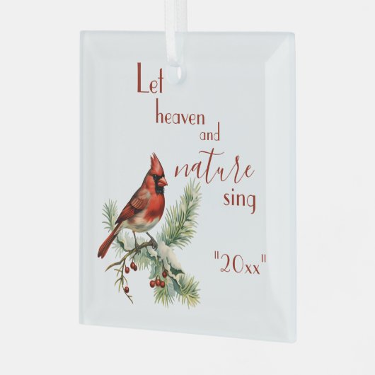 Vakantie Kardinaal Inspirerend Personaliseer vakan Glas Ornament (Voorkant links)