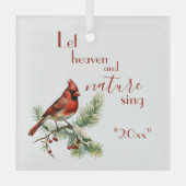 Vakantie Kardinaal Inspirerend Personaliseer vakan Glas Ornament (Voorkant)