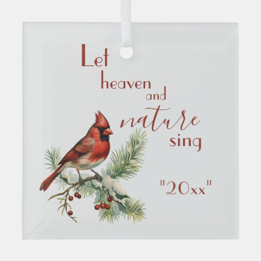 Vakantie Kardinaal Inspirerend Personaliseer vakan Glas Ornament (Voorkant)
