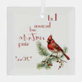 Vakantie Kardinaal Inspirerend Personaliseer vakan Glas Ornament (Achterkant)