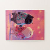 Vakantie Katten in Hawaiiaanse Shirten Jigsaw Puzz Legpuzzel (Horizontaal)