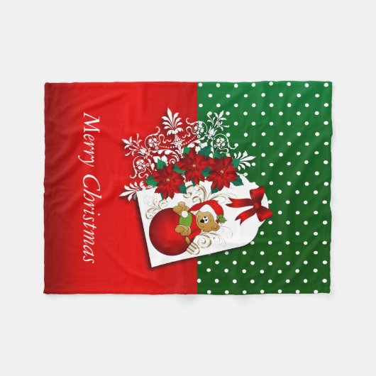 Vakantie Kerst Beer Fleece Deken (Voorkant (Horizontaal))