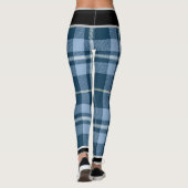  Vakantie Kerst Blauw Wit Plaid Leggings (Achterkant)