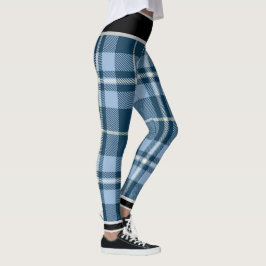 Vakantie Kerst Blauw Wit Plaid Leggings