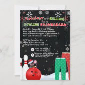 Vakantie Kerst Bowling Panama Pizza Party Zwart Kaart (Voorkant)
