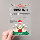 Vakantie Kerst Bowling Sneeuwfeest Acryl Uitnodigingen (Insitu (Draagbaar))