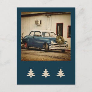 vakantie kerst klassieke auto briefkaart