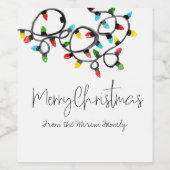 Vakantie kerst licht kerst wijn label etiket (Enkel label)