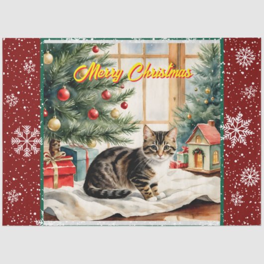 Vakantie Kerst Mooi Oud Collectie Tissuepapier (Voorkant)