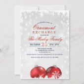 Vakantie Kerst Ornament Exchange uitnodiging (Voorkant)