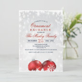 Vakantie Kerst Ornament Exchange uitnodiging (Staand voorkant)