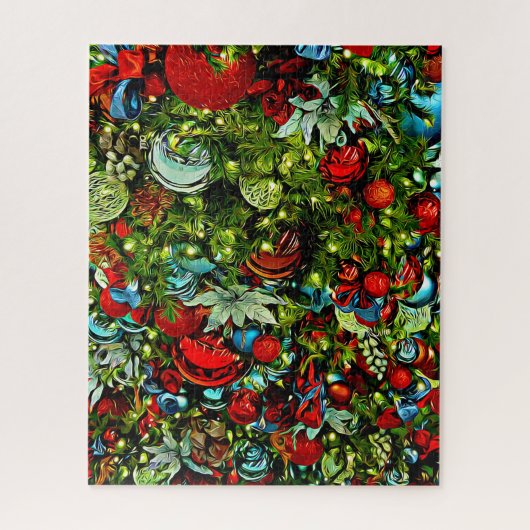 Vakantie Kerst Ornament Kleurrijke Kunst Puzzel Legpuzzel (Verticaal)