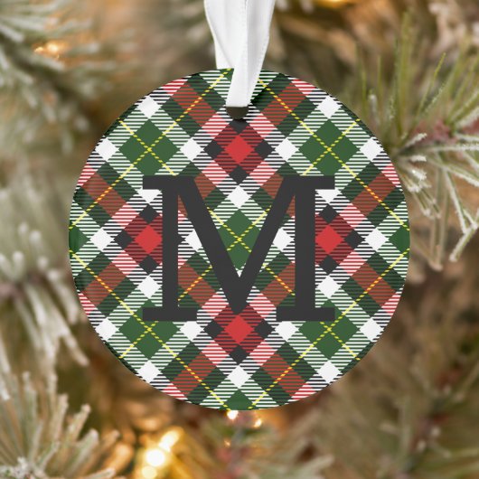 Vakantie Kerst Plaid Familienamen Keepsake Ornament (Boom)