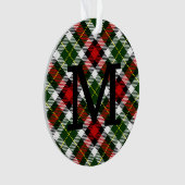 Vakantie Kerst Plaid Familienamen Keepsake Ornament (voorkant)
