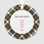 Vakantie Kerst Plaid Familienamen Keepsake Ornament (achterkant)