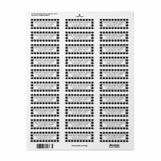 Vakantie Kerst Plaid Retouradres Labels (Full Sheet)