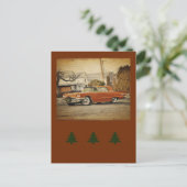  vakantie-kerst T-Bird-Car Briefkaart (Staand voorkant)