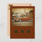  vakantie-kerst T-Bird-Car Briefkaart (Voorkant / Achterkant)