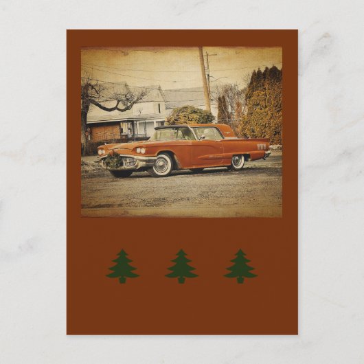  vakantie-kerst T-Bird-Car Briefkaart (Voorkant)