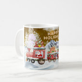 Vakantie Kerst Trein Mok, Kerstmis Koffie Mok (Voorkant links)