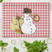 Vakantie Kerst Westerne Cowboy Snowman Theedoek (Gevouwen)