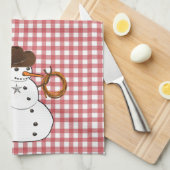 Vakantie Kerst Westerne Cowboy Snowman Theedoek (Quarter Fold)