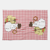 Vakantie Kerst Westerne Cowboy Snowman Theedoek (Horizontaal)