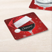 Vakantie Kerst Wijn Cheers Party Kartonnen Onderzetters (Schuin)