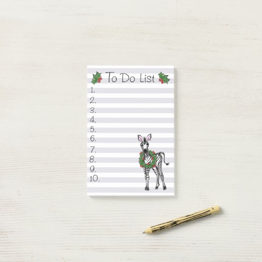 Vakantie Kerst Zebra Te doen lijst Post-it® Notes (Op bureau)