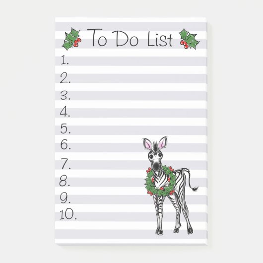 Vakantie Kerst Zebra Te doen lijst Post-it® Notes (Voorkant)