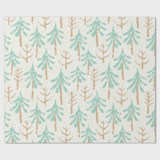 Vakantie kerstbomen inpakpapier (Vlak)