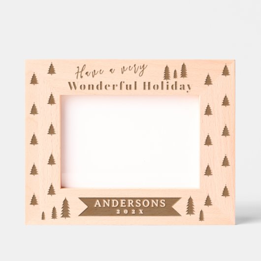 Vakantie Kerstboom Laser geëtst Afbeelding Lijst Gegraveerde Lijstjes (Voorkant)