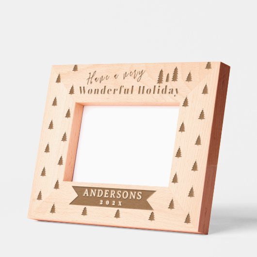 Vakantie Kerstboom Laser geëtst Afbeelding Lijst Gegraveerde Lijstjes (Links)