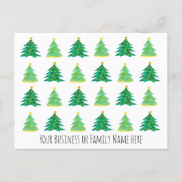 Vakantie kerstboomreclame briefkaart