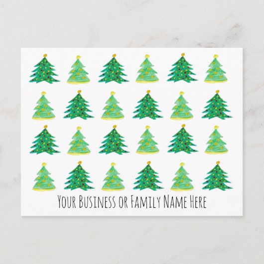 Vakantie kerstboomreclame briefkaart (Voorkant)
