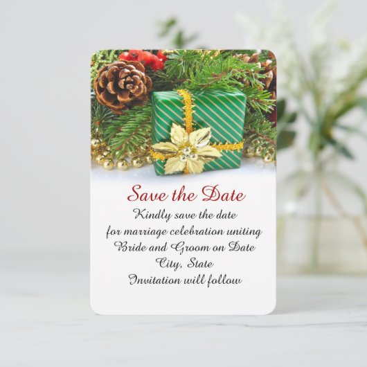 Vakantie Kerstcadeau Bewaar de datum Save The Date (Staand voorkant)