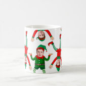 Vakantie Kerstcadeau Grappige Elf Custom Face Koffiemok (Center)