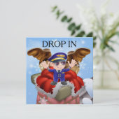 Vakantie - Kerstdrop IN Uitnodiging (Staand voorkant)