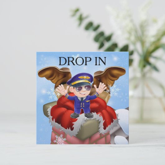 Vakantie - Kerstdrop IN Uitnodiging (Staand voorkant)